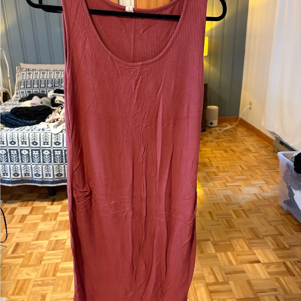 Sleeveless Ribbed Maternity Dress